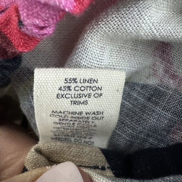 New Unsubscribed linen twist shoulder top blouse size XS night sea print NWT - Picture 8 of 9